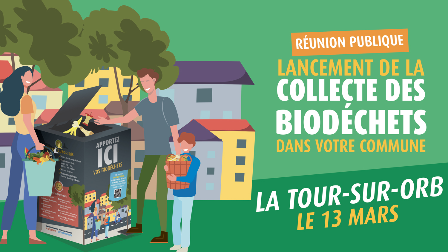 Collecte de Bio-Déchets sur la commune: réunion publique le 13 Mars 2023